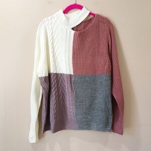 NEW main strip cable knit sweater pullover S M L
